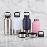 3-in-1 Stainless Steel Pet Water Bottle (Multi-Layer, Leak-Free, Detachable)