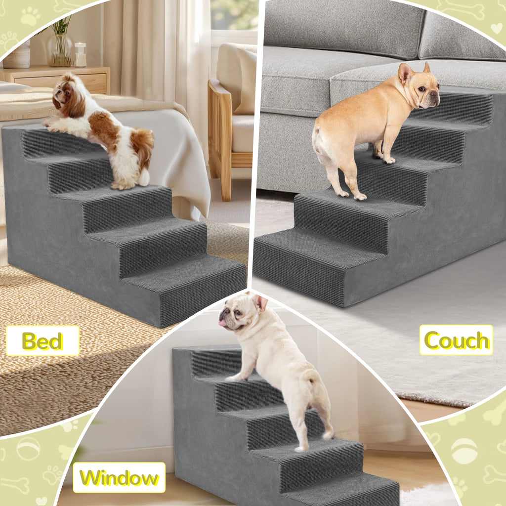 Non-Slip Foam Pet Stairs for Beds & Couches