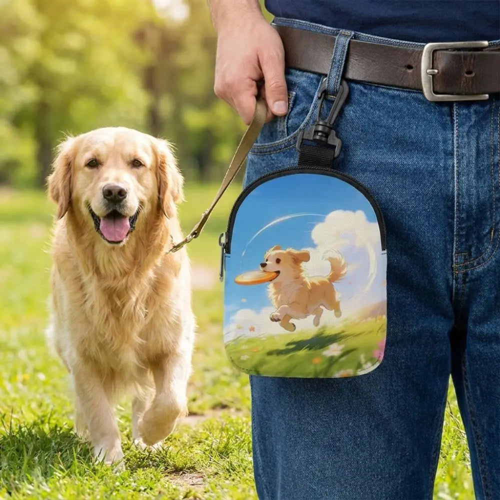 Cartoon Dog Training Treat Bag (Waterproof, Hook Buckle, Portable)