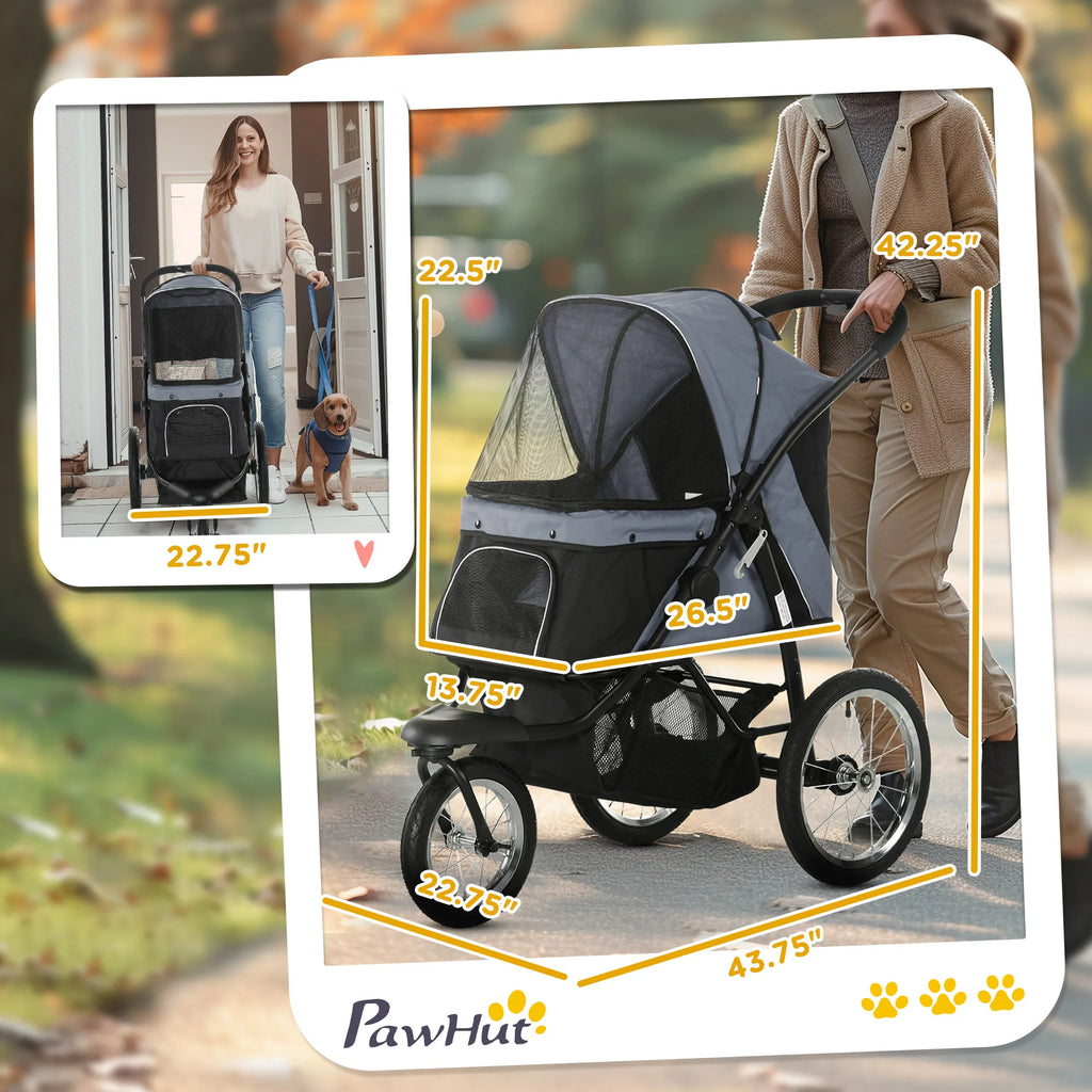 Foldable Pet Stroller for Small & Medium Dogs — Portable Outdoor Travel Carrier
