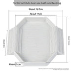 Dual-Use Turtle Bath Basin — Half-Water Habitat & Feeding Box