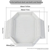 Dual-Use Turtle Bath Basin — Half-Water Habitat & Feeding Box