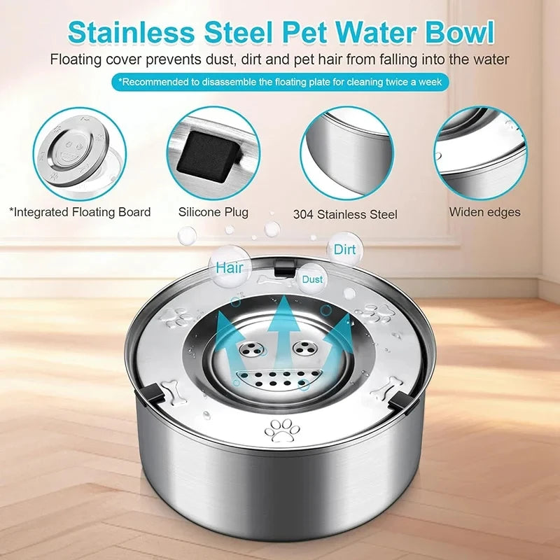No-Spill Stainless Steel Dog Bowl