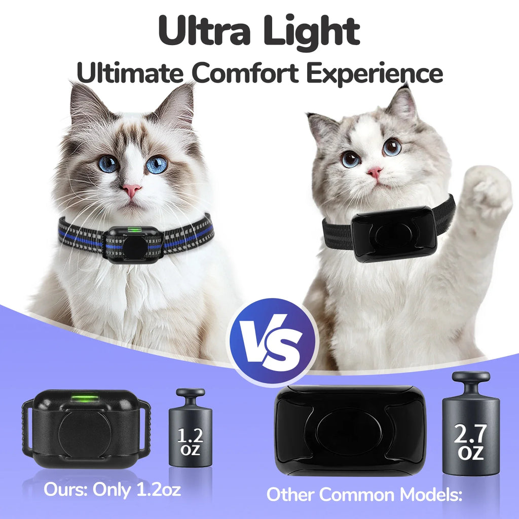 Ultra-Small Cat Training Collar — Waterproof, Rechargeable, 2000ft Remote