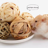 Natural Grass Chew Balls — Braided Teeth-Grinding Toy for Small Pets