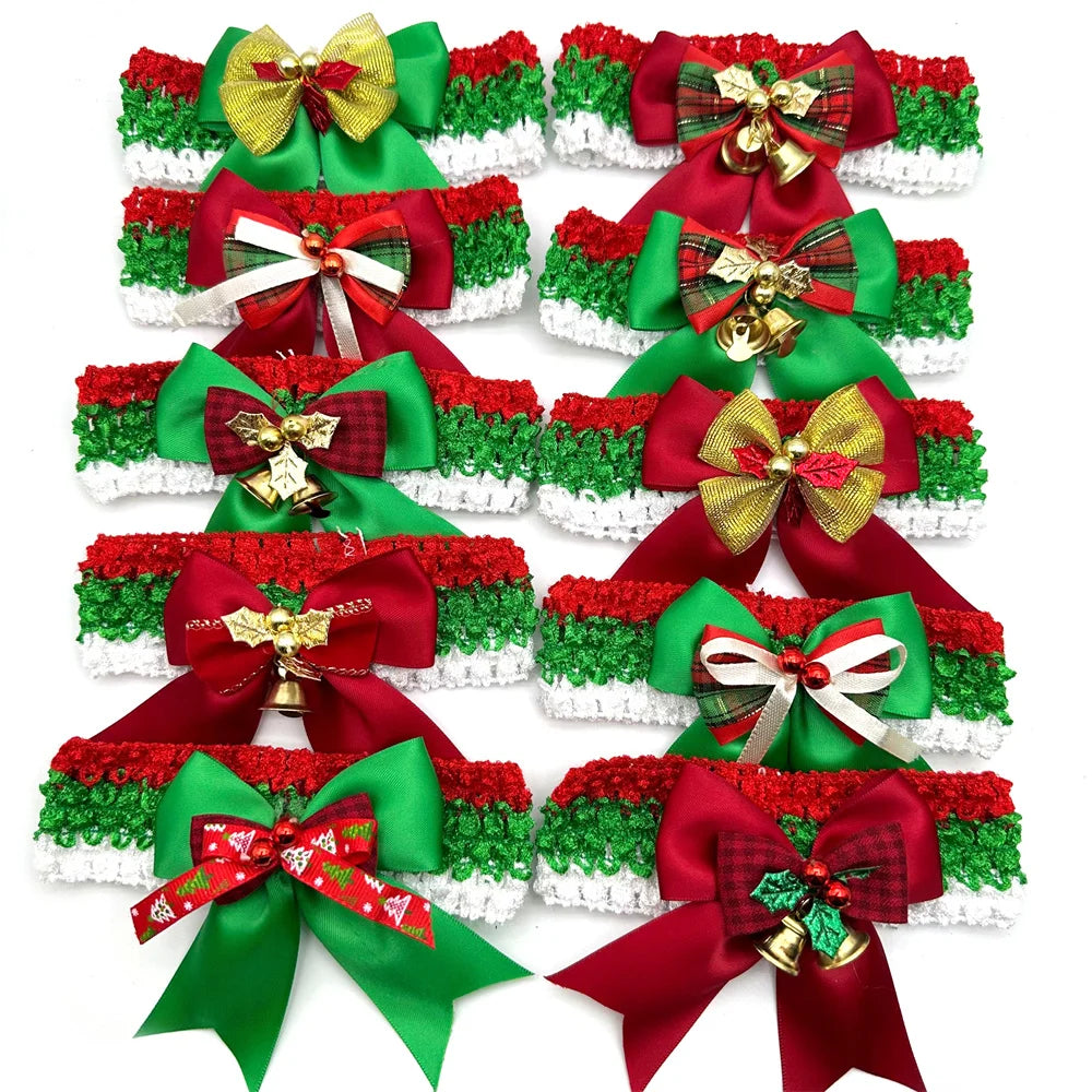 Christmas Pet Bow Tie Collar Bulk Pack (30 or 50 Pieces)