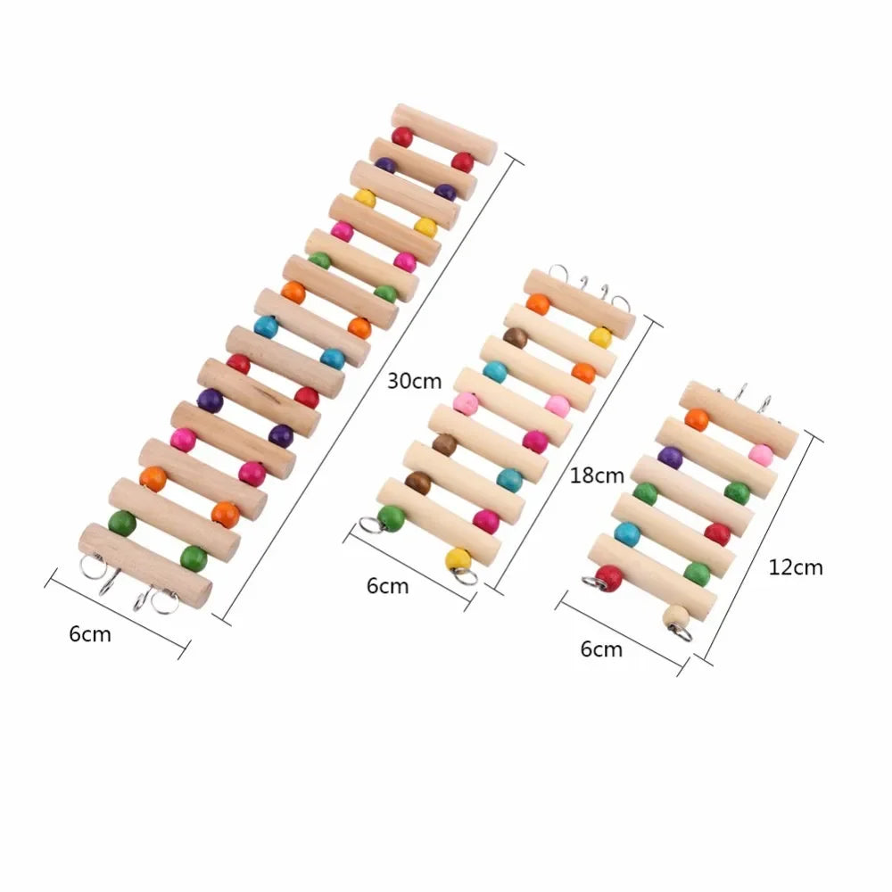 Wooden Climbing Stairs & Seesaw Toy — Activity Set for Small Pets & Birds