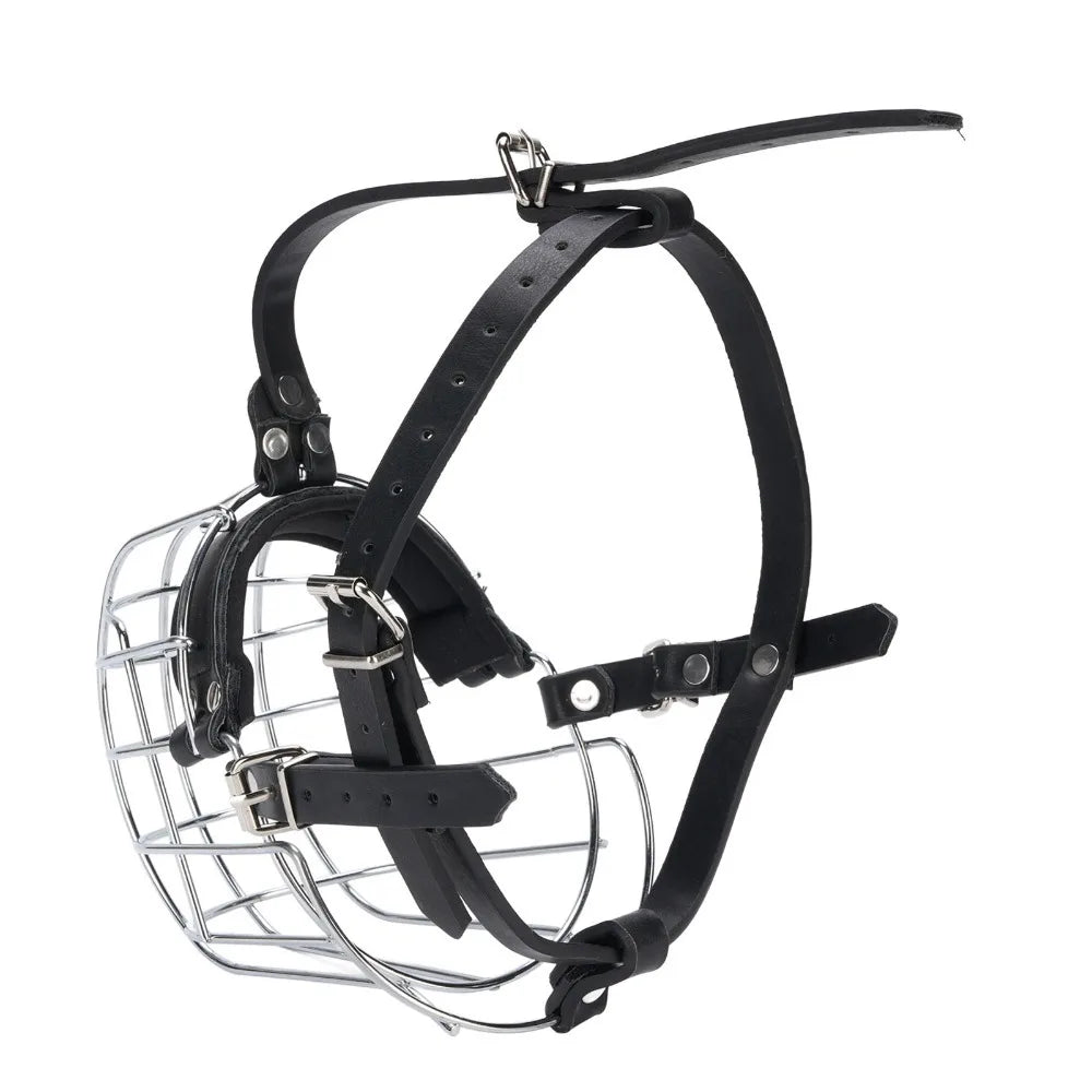 Metal Basket Dog Muzzle (Vet Visits, Anti-Scavenge, Easy Clean)