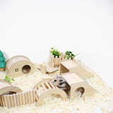 Wooden Arch Bridge Toy — Climbing Steps for Small Pets