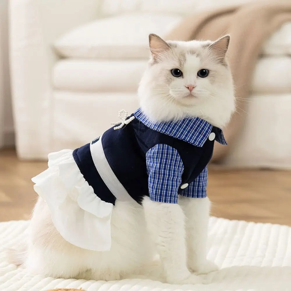 Cute Bowknot Cat & Dog Dress Shirt — Soft Breathable Preppy Style Summer Pet Clothes