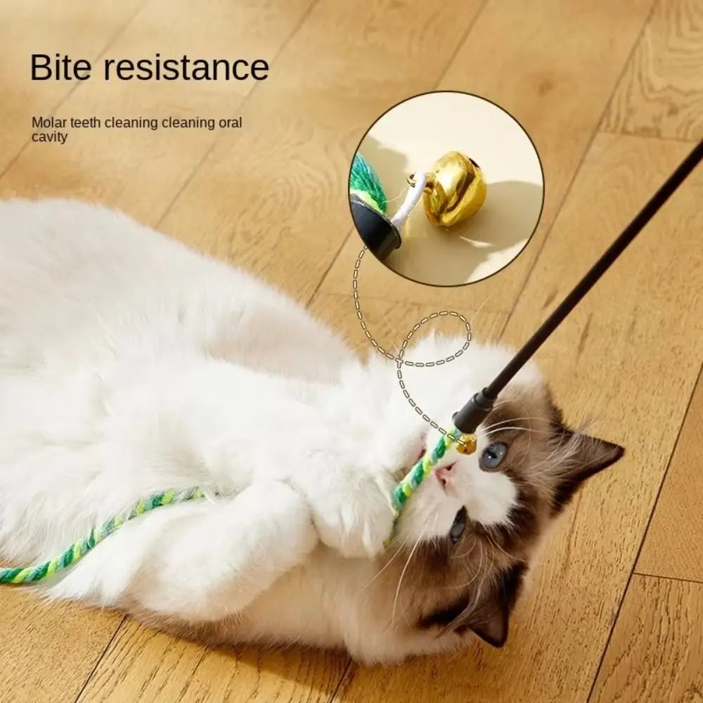 Feather Cat Teaser Wand with Bell — Lightweight Daily Exercise Toy