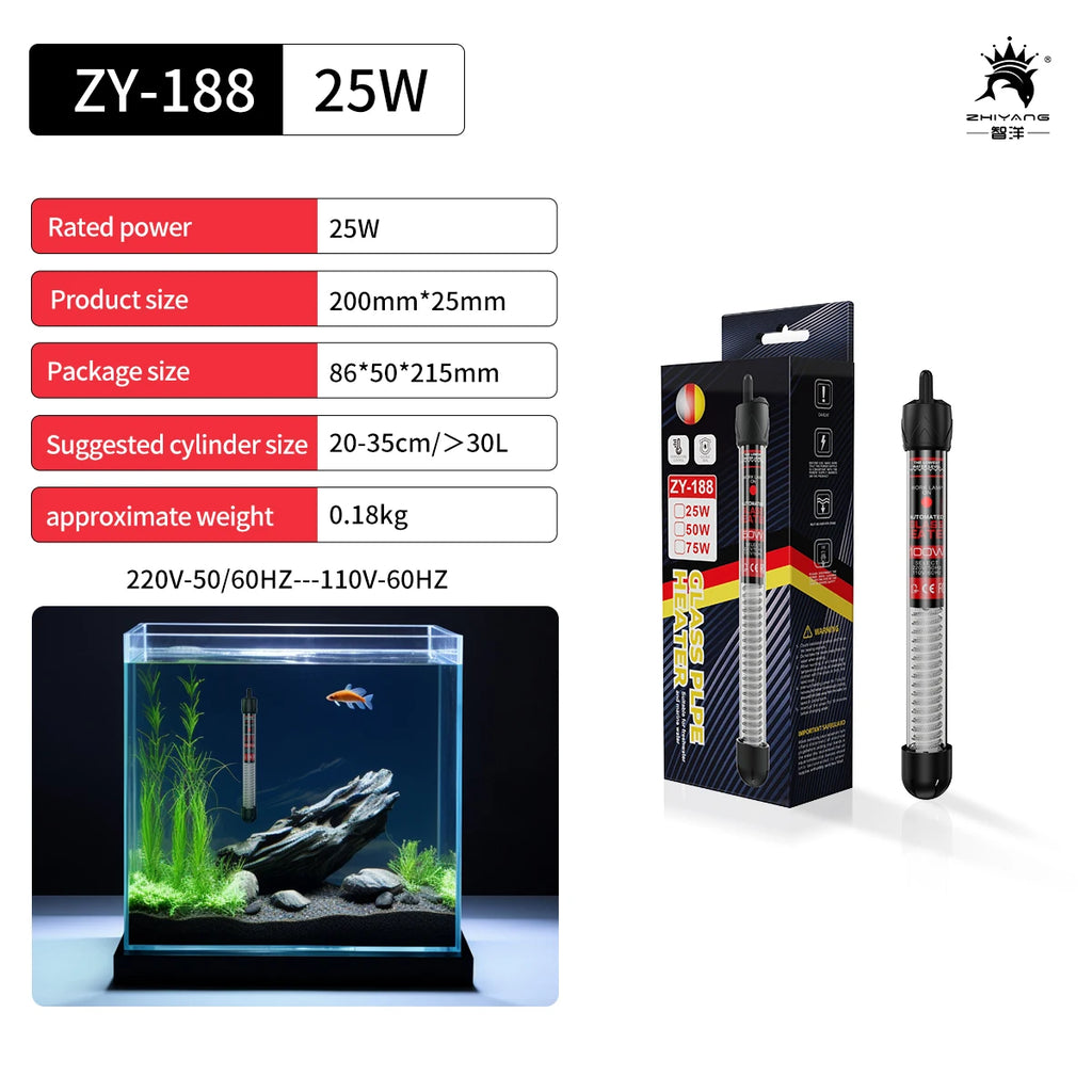 Adjustable Submersible Aquarium Heater Rod (25–300W, 110–220V, Thermostat)