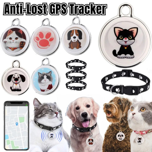 AirTag-Style Bluetooth GPS Tracker Collar for Dogs, Cats & Birds - Anti-Loss