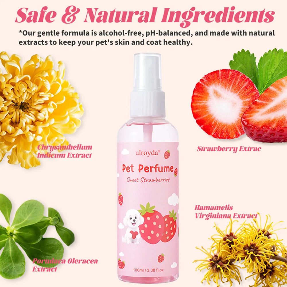 Strawberry Pet Perfume Spray — Long-Lasting, Gentle Daily Fragrance