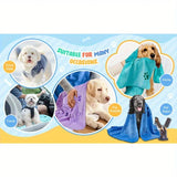 Quick-Dry Paw Print Pet Towel — Soft Absorbent Polyester