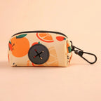Fruit Pattern Poop Bag Holder (Waterproof, Buckle, Zipper Closure)