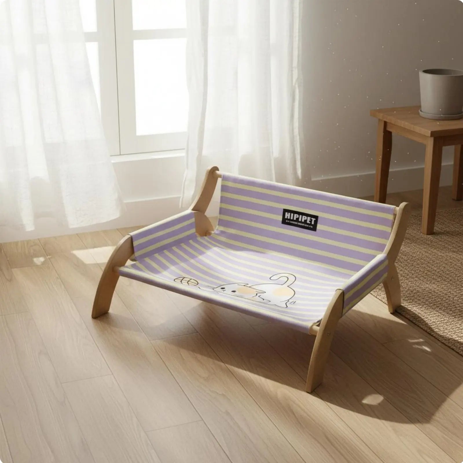 Elevated Wooden Pet Cot, Breathable & Moisture-Resistant
