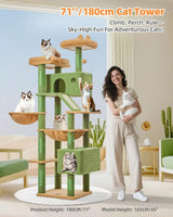 71-Inch Cat Tree Tower with 8 Scratching Posts & Hammock