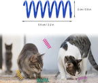 12-Pack Colorful Coil Spring Cat Toys — Durable Heavy Plastic Spiral Springs for Indoor Cats