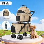 Double Pet Stroller with Detachable Carrier & Braking Wheels up to 30 lbs