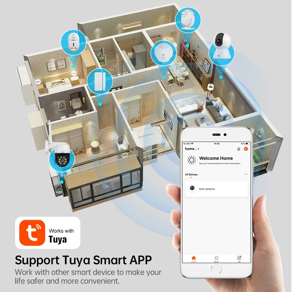 KERUI 4K WiFi Tuya Smart Camera for Pets with Night Vision