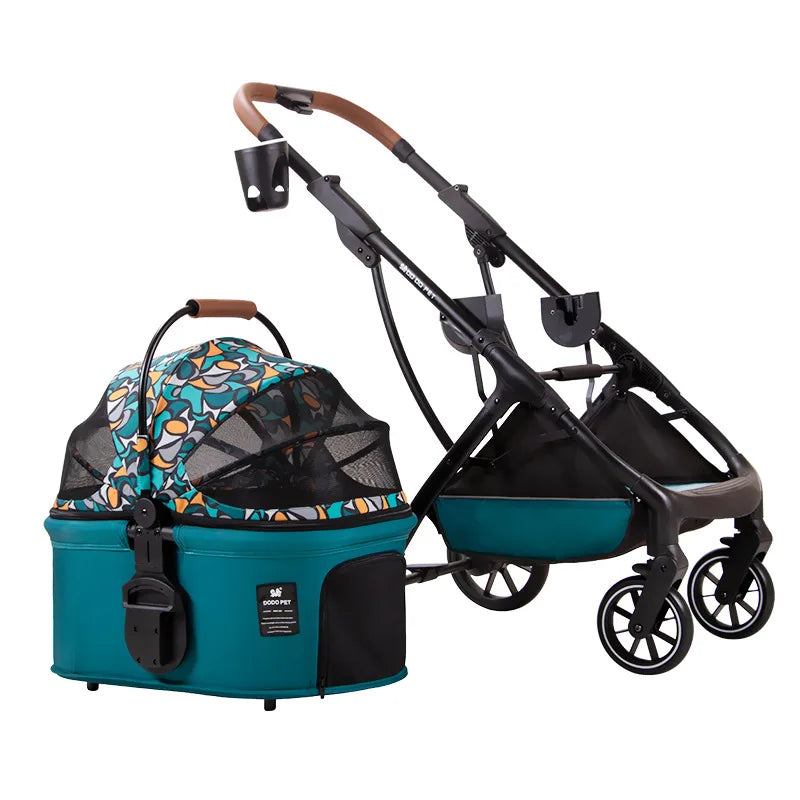 Dodopet Foldable Outdoor Travel Pet Stroller Trolley for Small & Medium Dogs & Cats