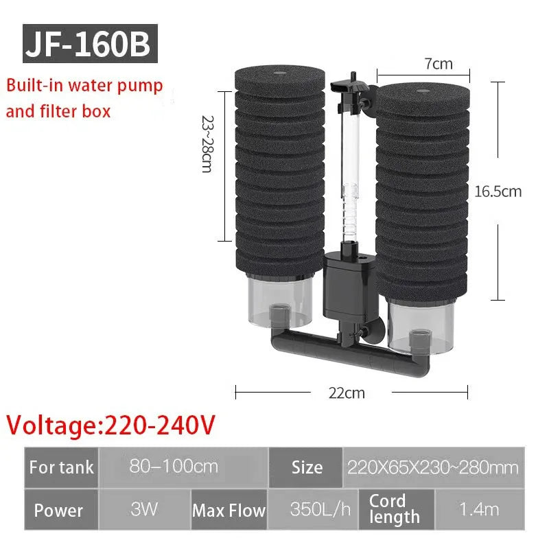 Submersible Aquarium Filter with Bio Media Balls 220V