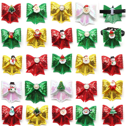 Christmas Shining Bow Tie Sliding Collar 50-Pack
