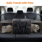 Expandable Foldable Double Rolling Pet Carrier for 2 Cats with Removable Divider