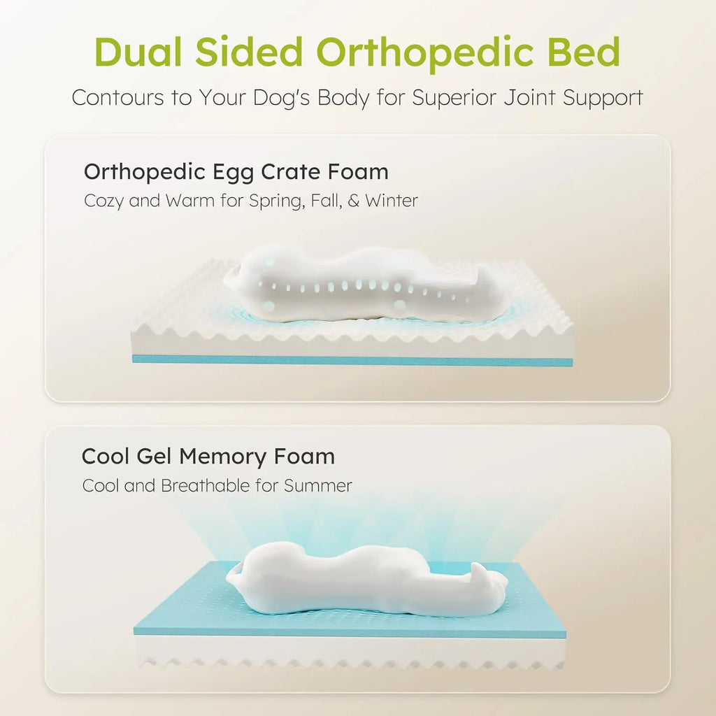 XL Orthopedic Dog Bed with Cooling Gel Memory Foam, 42in