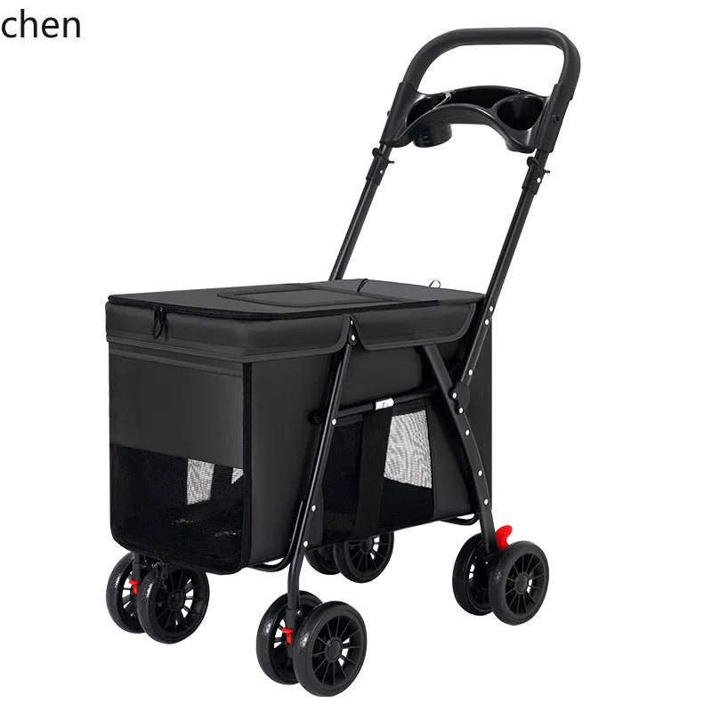 HXL Lightweight Foldable Pet Carrier Stroller for Small Pets