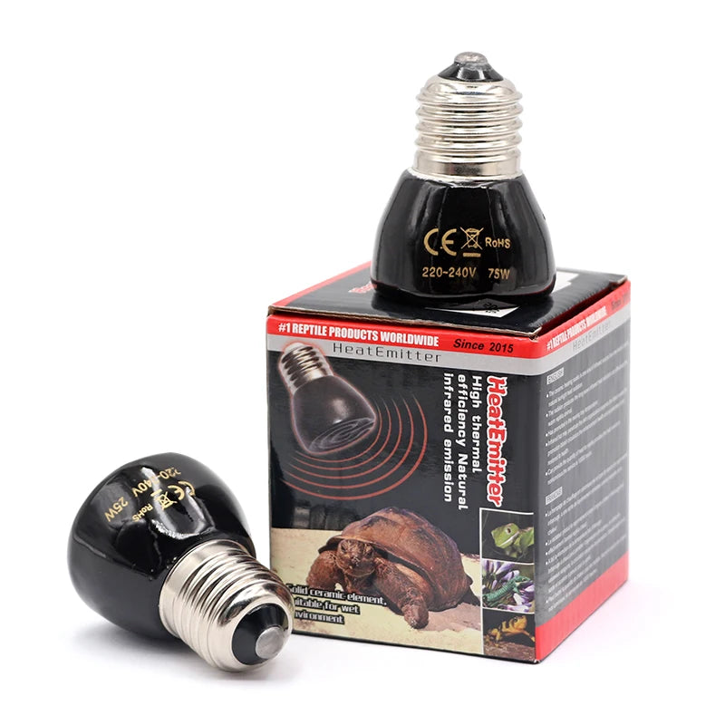 Flat-Face Ceramic Heat Lamp — Moonlight Night Bulb for Reptiles & Brooders, E27