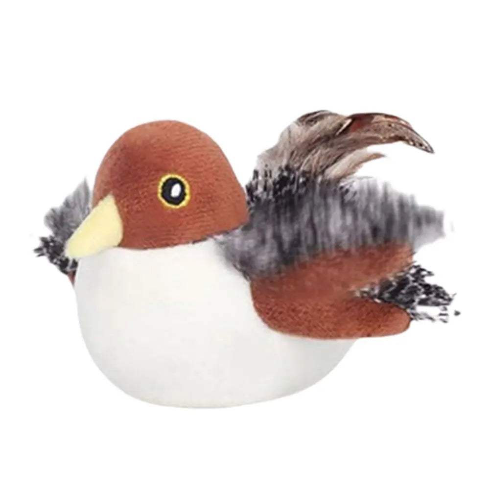 Flapping Sparrow Cat Toy — Rechargeable Chirping Bird Simulator