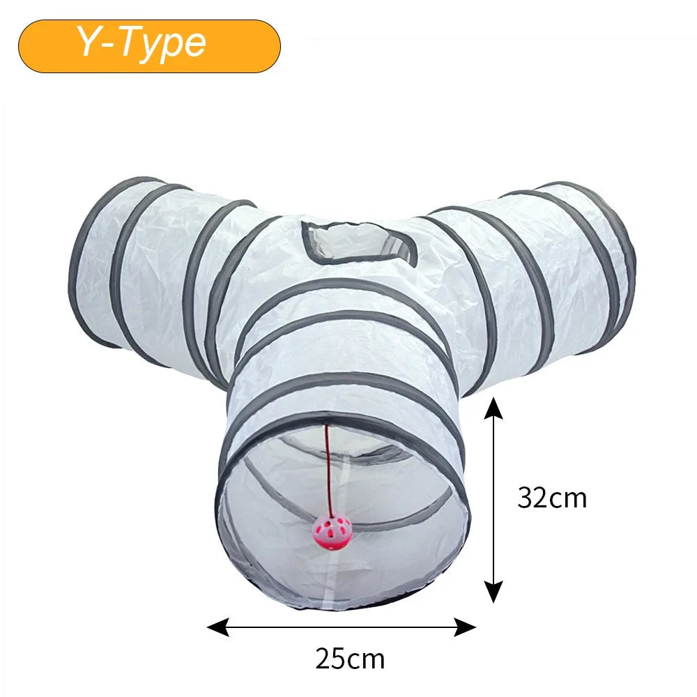 Foldable Cat Tunnel Tube — Portable, Crinkly Play Nest for Small Pets