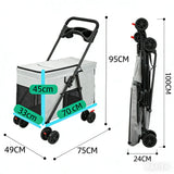 Custom Foldable Pet Stroller for Large Dogs & Multi-Pet Travel | Heavy-Duty, Lightweight, Breathable Design