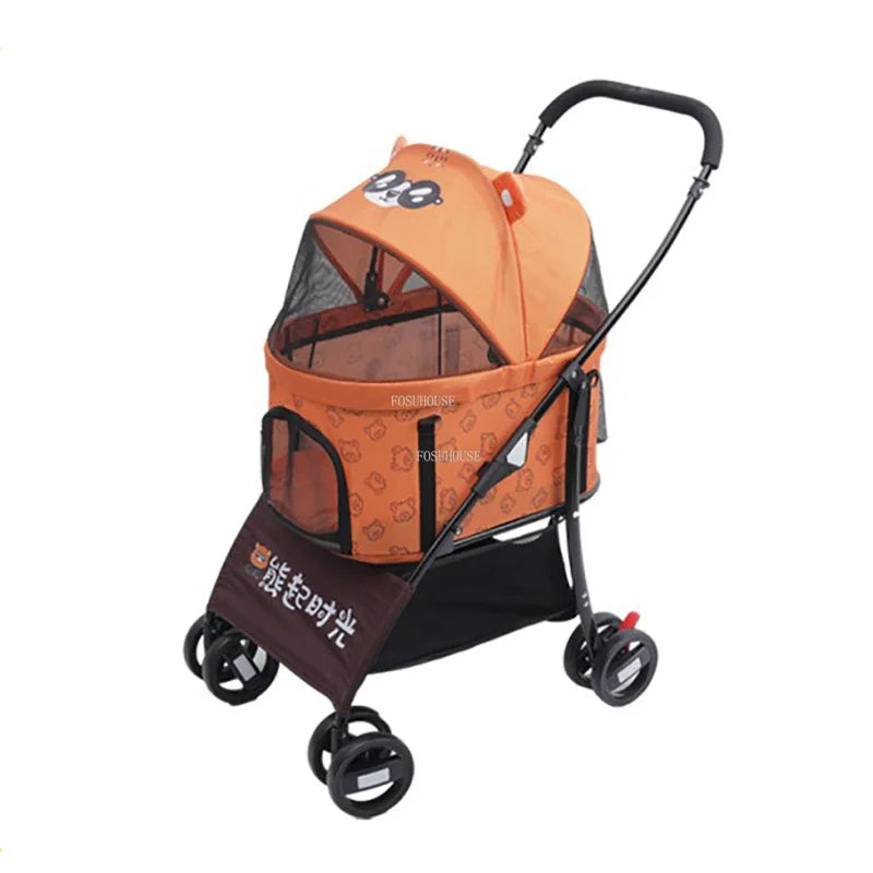 Separable Lightweight Foldable Pet Stroller Cart for Medium Dogs — Portable Outdoor Carrier