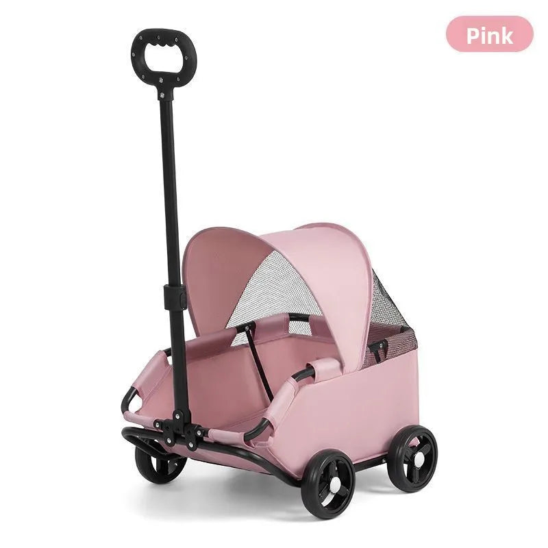 Lightweight Foldable Small Pet Stroller Trolley Bag for Cats & Dogs