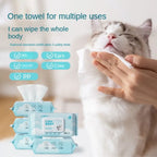 Pure Water Eye & Ear Wipes for Dogs & Cats — Tear Stain Removal (80-Pack)