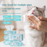 Pure Water Eye & Ear Wipes for Dogs & Cats — Tear Stain Removal (80-Pack)