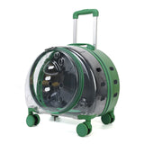 Pet Carrier Universal Wheel Rolling Cat Carrier Clear Trolley Case Large Capacity Pet Carrier Breathable Pet Travel Bag Fashion