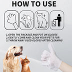 Waterless Pet Cleaning Gloves — Disposable Deodorizing Wipes for Dogs & Cats