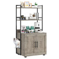 Cat Litter Box Enclosure with 2-Tier Storage Shelves