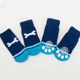 Winter Dog Socks 4-Pack (Anti-Slip Tiger Design Booties)