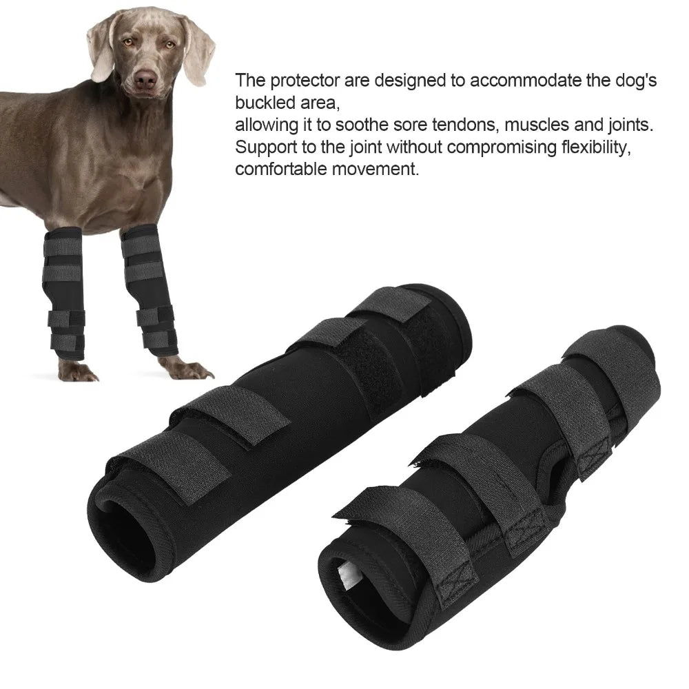 Dog Elbow Protector Pair (Adjustable, Flexible Fabric, Magic Tape, Multi-Size)