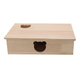 Wooden Hamster Hideout House — 6-Room Maze with Removable Roof
