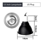 5.5in Reptile Lamp Dome with Ceramic Socket — Anti-Scald Shade for Terrariums