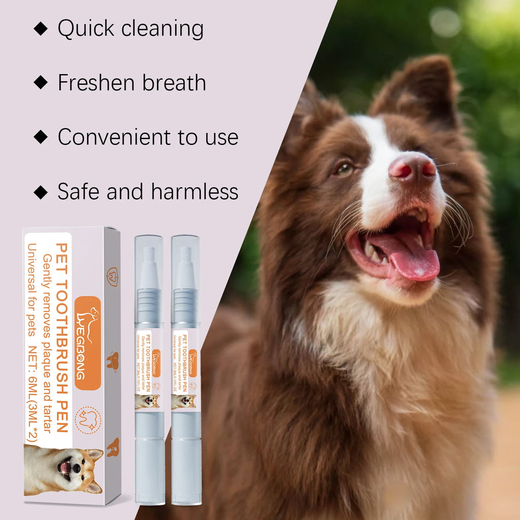 Pet Toothbrush Pen — Tartar & Bad Breath Remover for Dogs & Cats