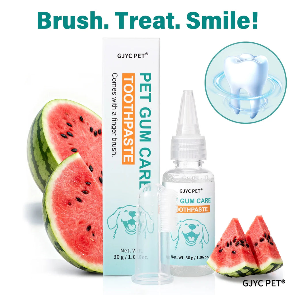 Watermelon Toothpaste Kit with Brush & Finger Brush — Plaque & Tartar Care