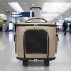 Large Capacity Breathable Mesh Rolling Feline Carrier Suitcase — Multi-Carry Option Travel Bag for Cats