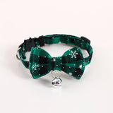 Breakaway Christmas Cat Collar with Bow Tie & Bell (Plaid)